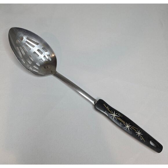 ekco Other - Ekco Stainless Steel USA Atomic Starburst Slotted Spoon 12" Vintage